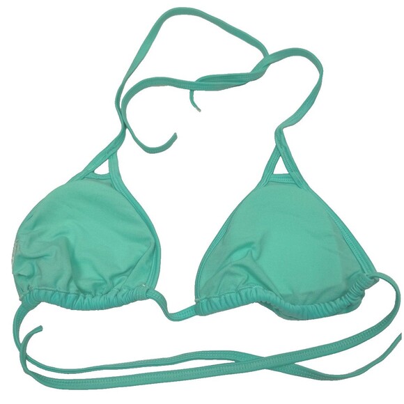Eidon Light Green Triangle Bikini Top XL Strappy Halter Removable Pads Swimwear - Picture 3 of 3